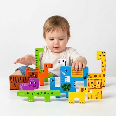 Montessori Wooden Puzzle Blocks
